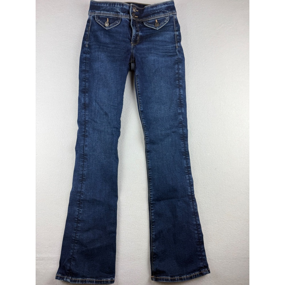 American Eagle Kick Boot Dark Wash Jeans Next Level Stretch Blue Denim 00 Reg